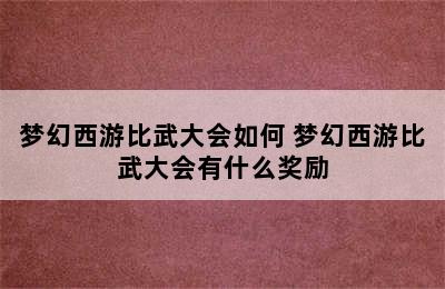 梦幻西游比武大会如何 梦幻西游比武大会有什么奖励